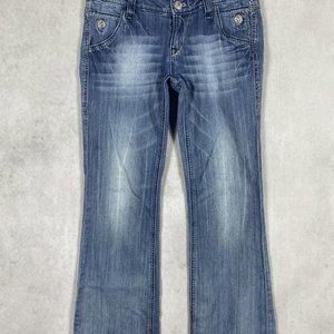 Rock Revival Women's Elizabeth Wide Leg Low Rise Denim Jeans Size 30